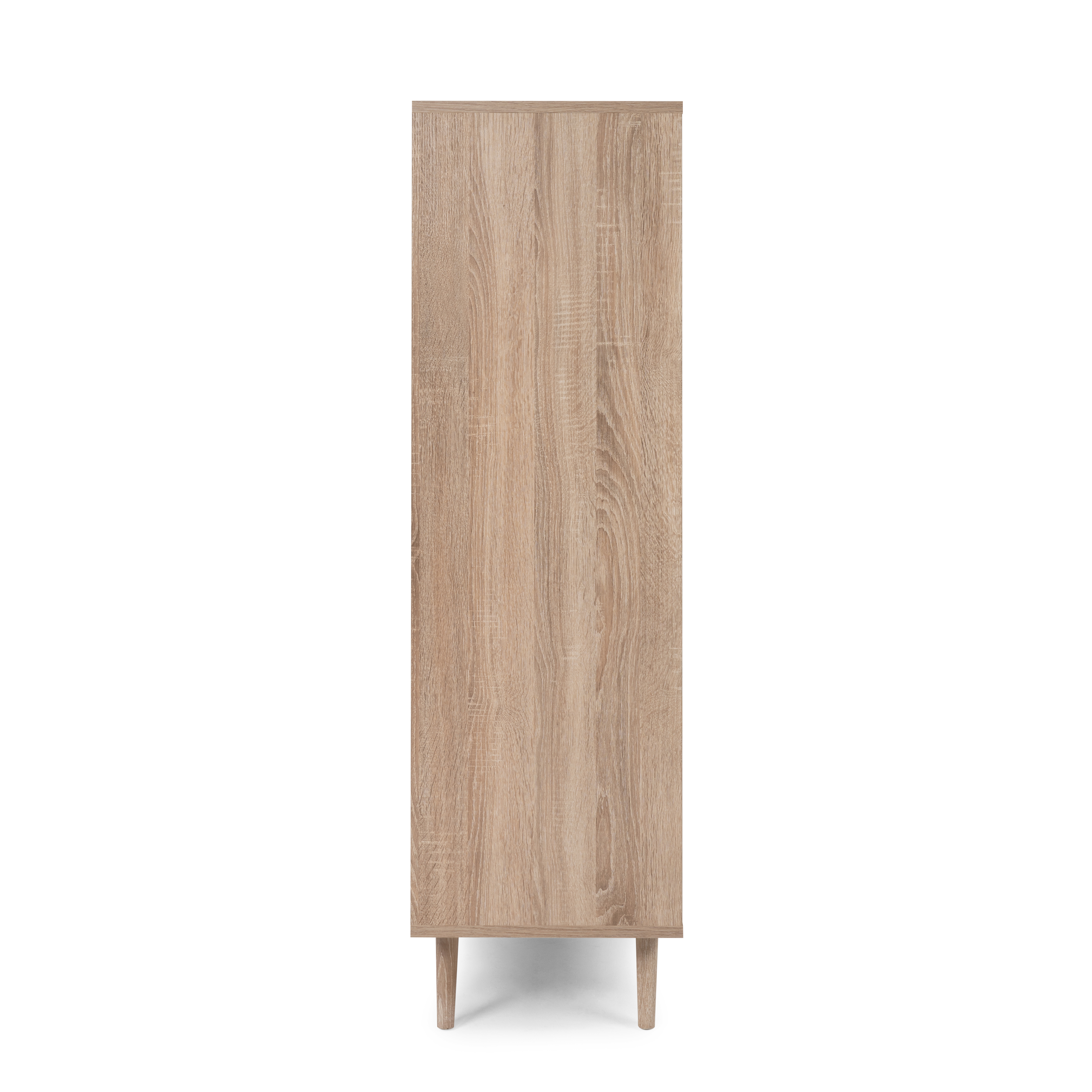 Highboardvitrine BALI - Sonoma Eiche-Rafia geflecht - 101 cm breit