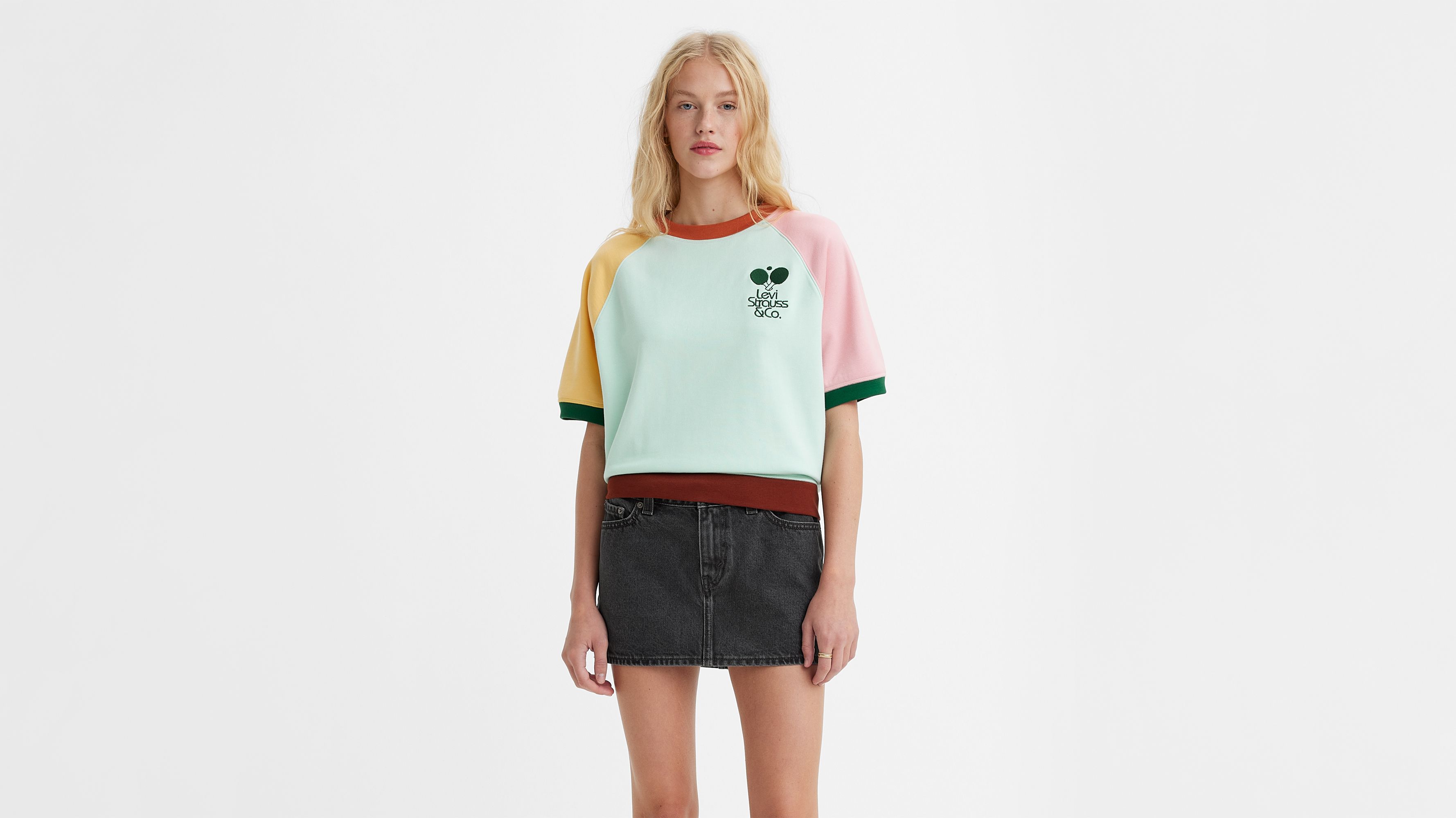 Sweat-shirt graphique manche courte - CountryClubTableTennisPastelBlue/QuartzPink/Flax - Multicolore