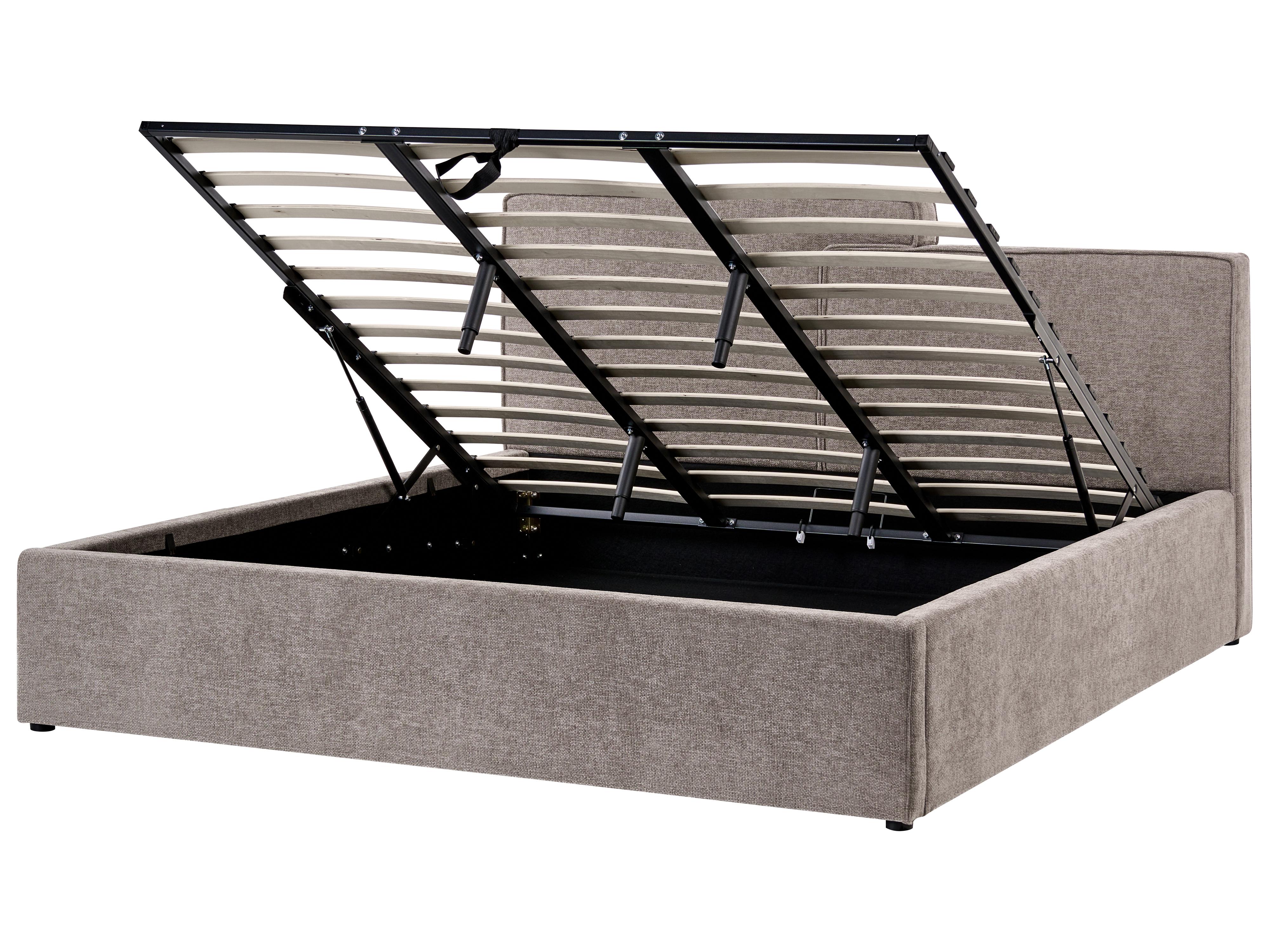 Bed met opbergruimte Stof LAGARDE 180 x 200 cm Taupe