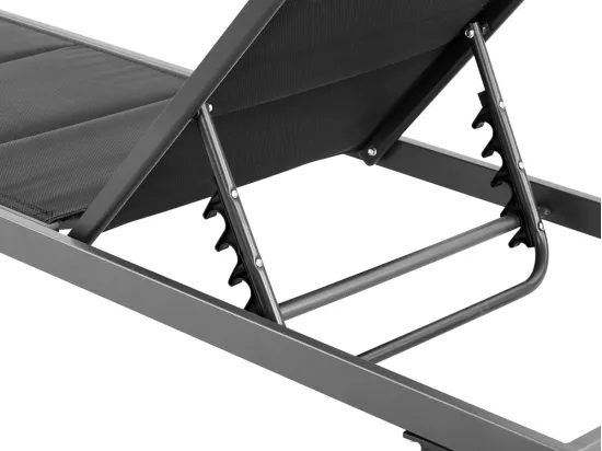Bain de soleil textilène matelassé et aluminium 