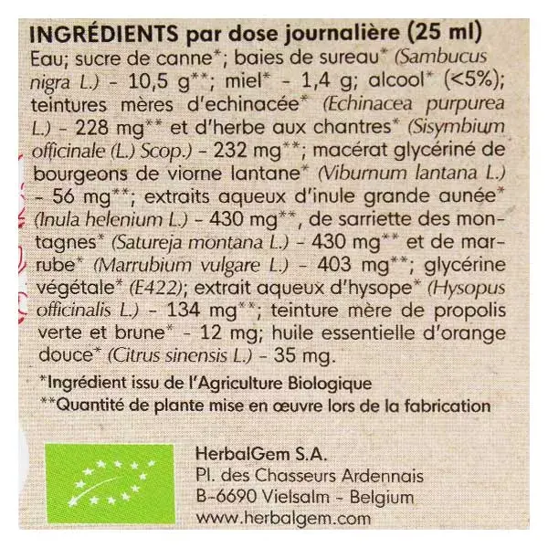 Xarope refrescante orgânico Herbalgem 150ml