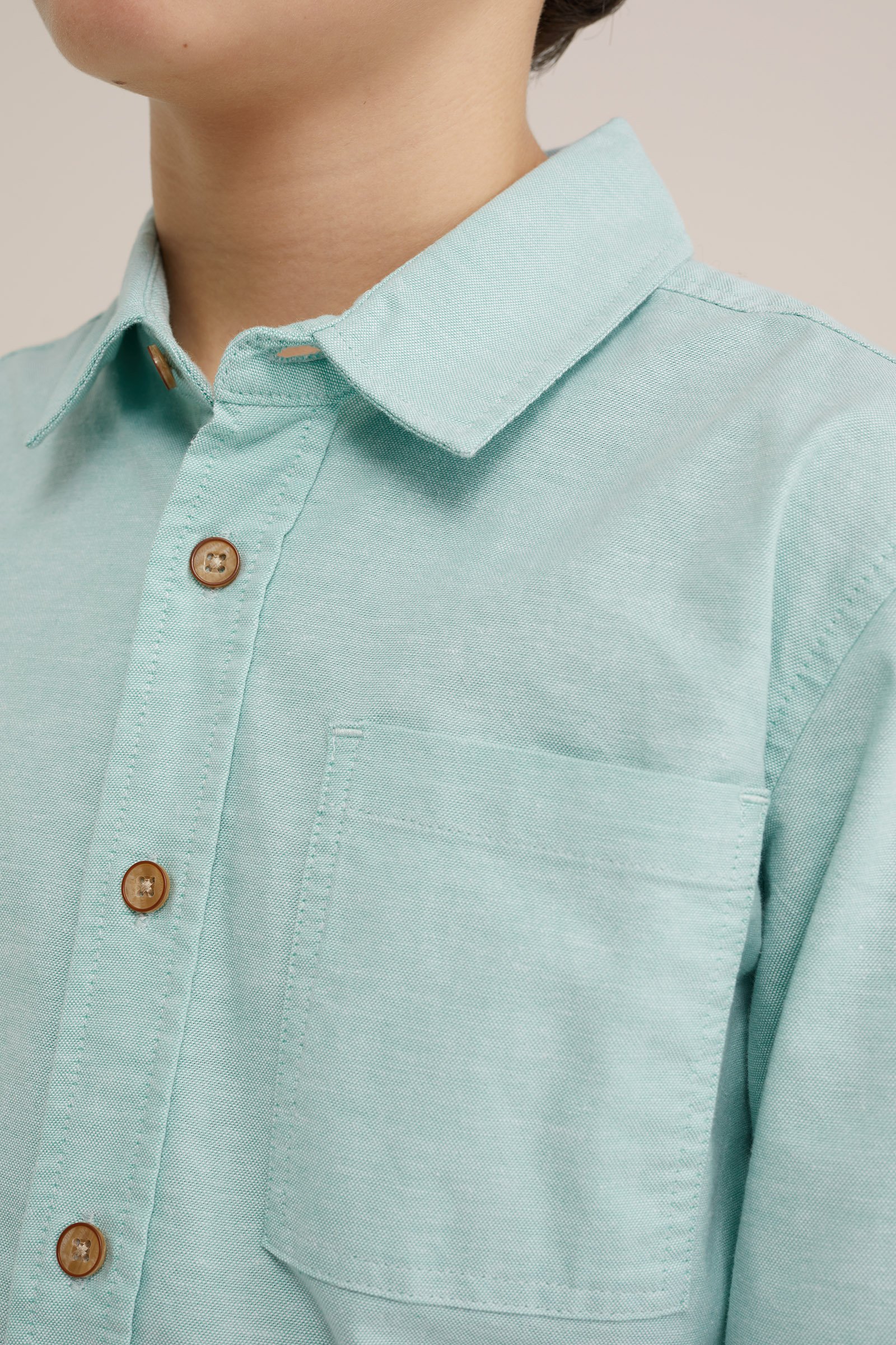 Jongens overhemd met borstzak WE Fashion Mintgroen