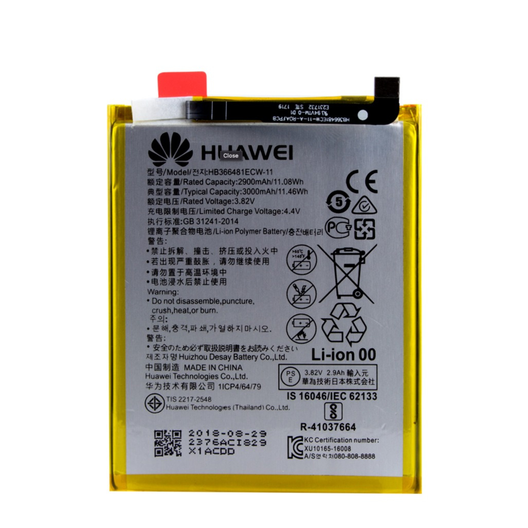 Honor 8 / P20 Lite / P9 / P9 Lite / P8 Lite / Y6 / Y7 Akku - Batterie 4.40V 3000mAh (HB366481ECW)