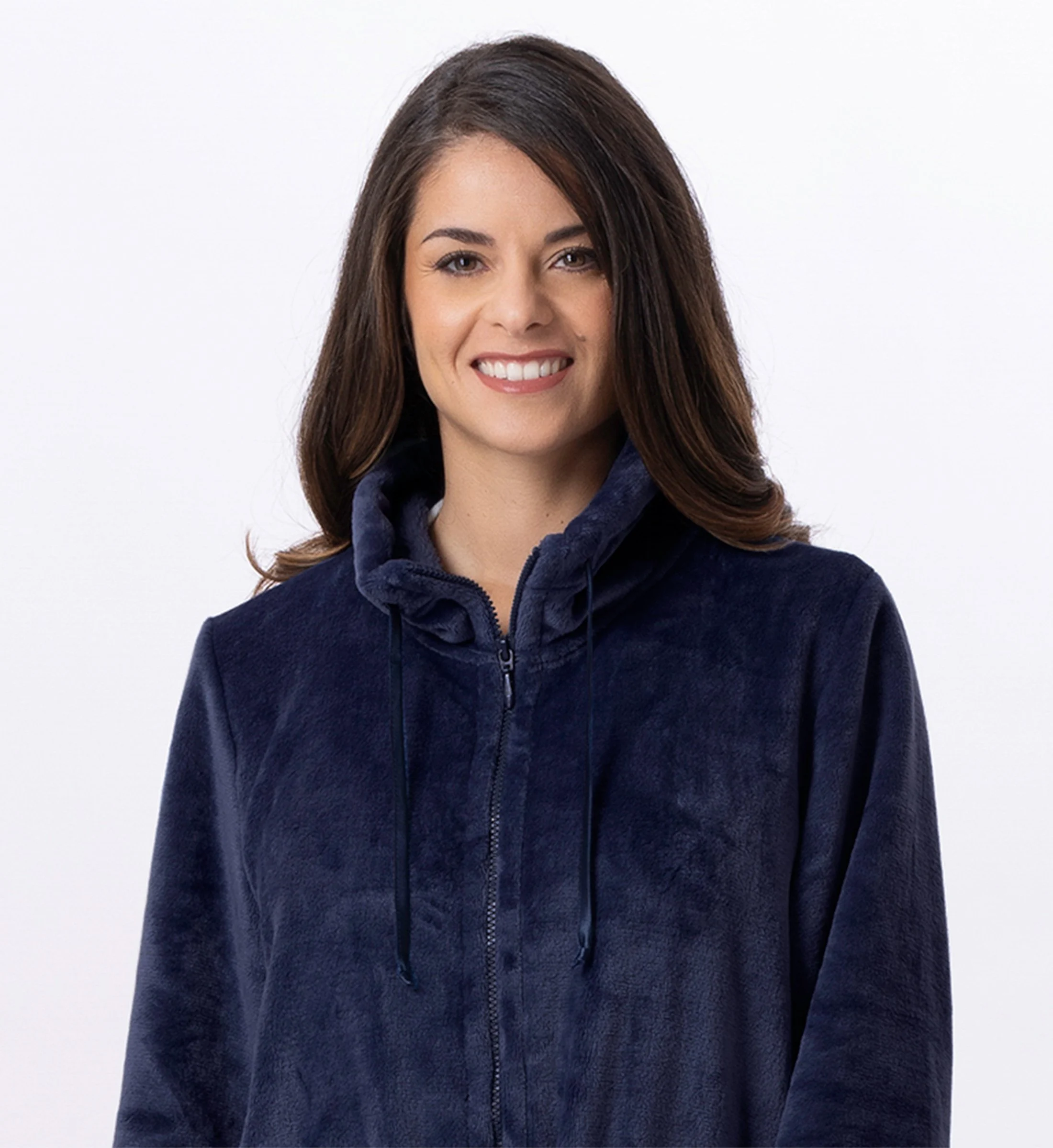 ESSENTIEL 853 - Veste zippée en peluche flanelle | Bleu