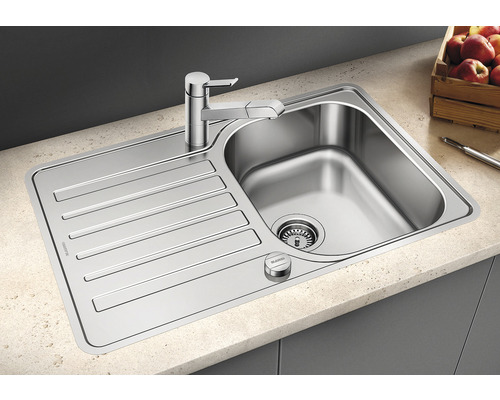 Blanco LANTOS 45 S-IF Compact spoelbak, 768 x 488 mm, geborsteld roestvrij staal, 519059