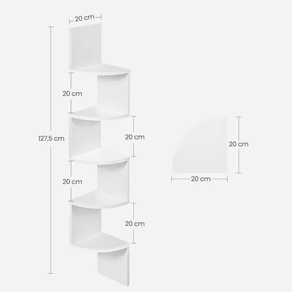 Parya Home Wandplank - 5 planken - Vintage - Wit