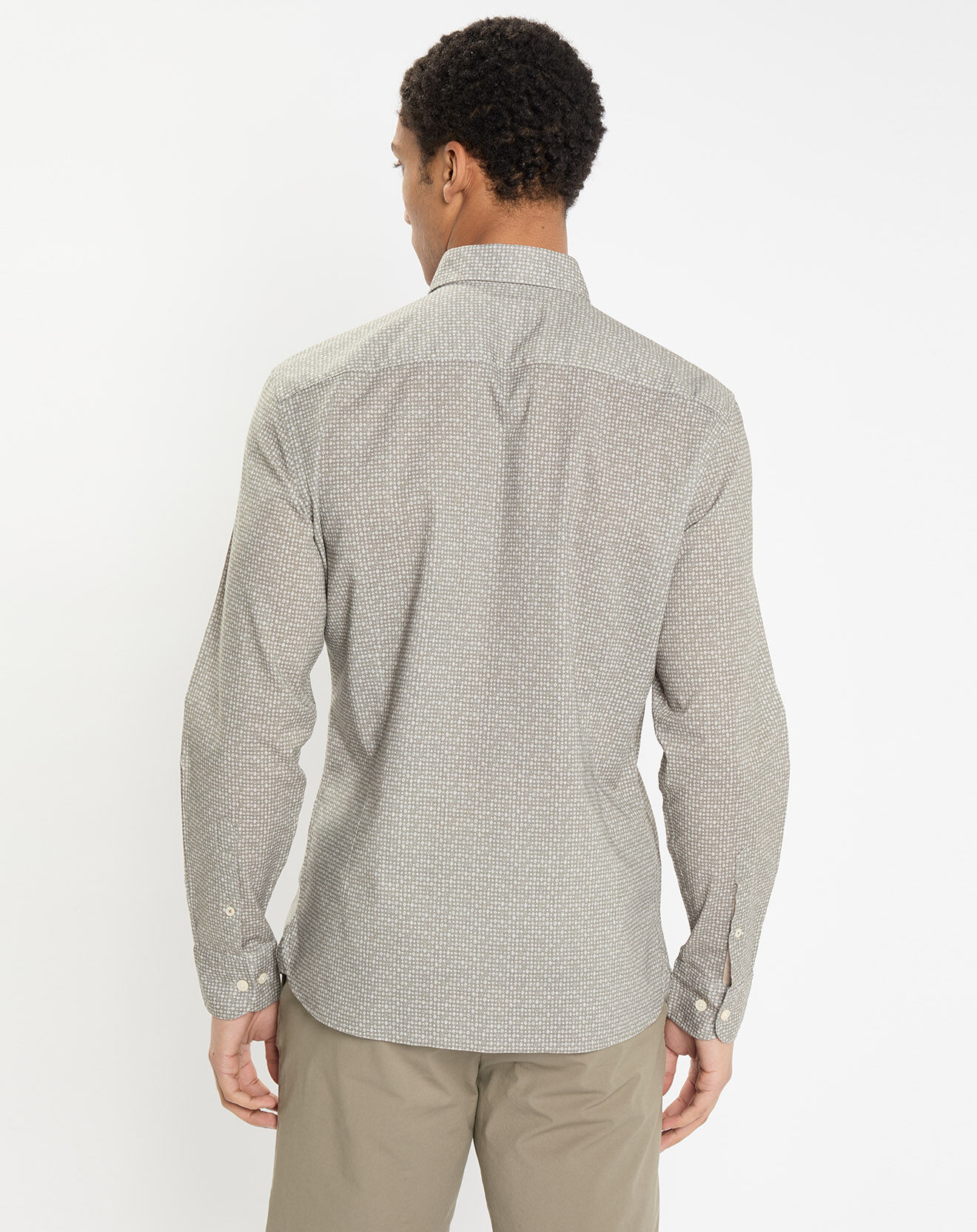 Hackett London Chemise Slim Fit à imprimé fantaisie kaki