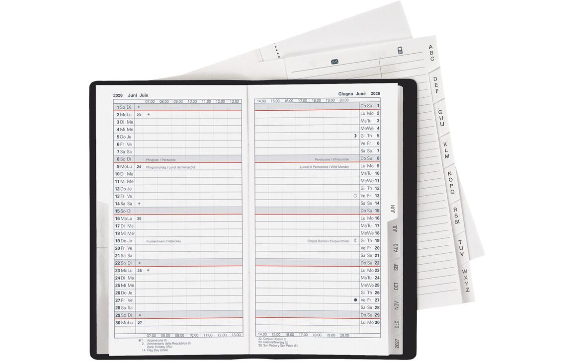 Taschenagenda Planer Luzern Schwarz, 8.7 x 15.3 cmWochenplaner 2026