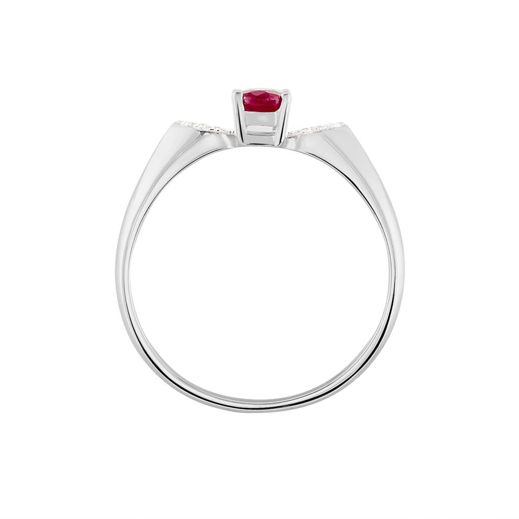 Bague Edgina Or Blanc Rubis Et Diamant