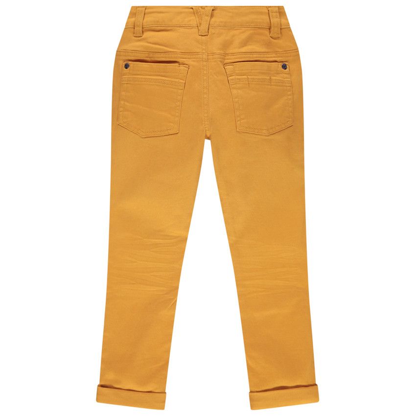 Pantalon à poches uni effet used et crinkle - Jaune