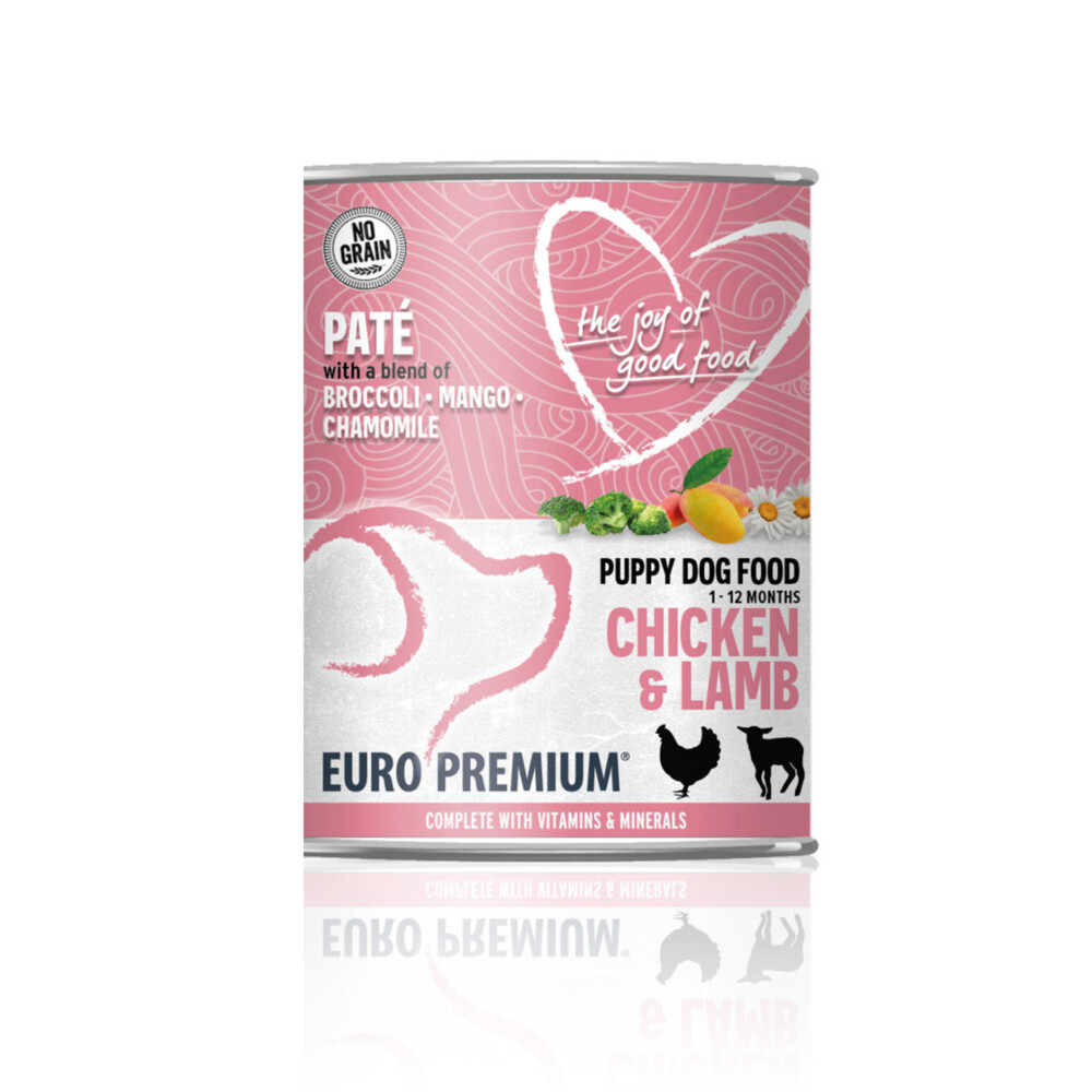6x Euro-Premium Paté Puppy Hondenvoer Nat Chicken & Lamb400 gr