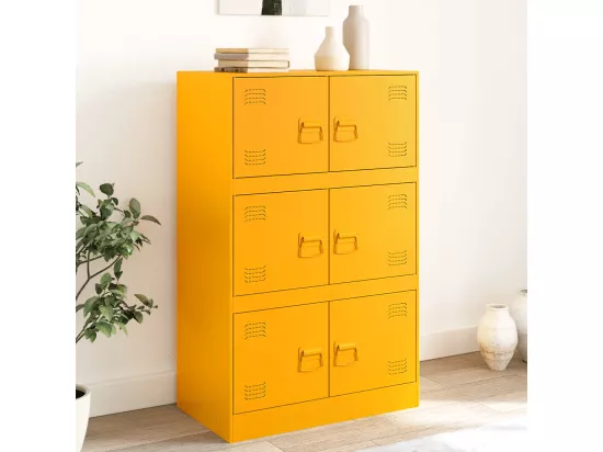 Buffet jaune moutarde 67x39x107 cm acier