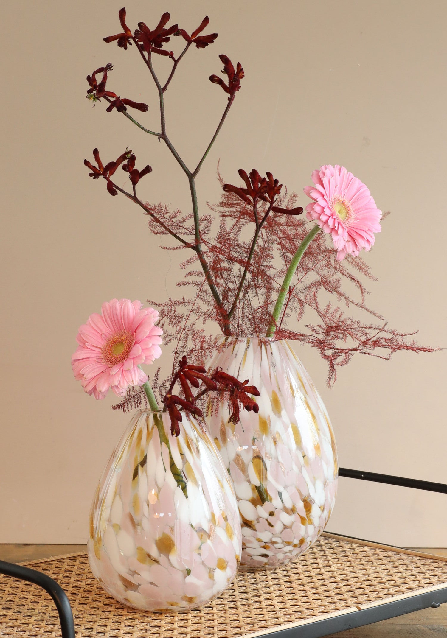 Vaas Lily wit / roze / goud D 16 H 23 cm