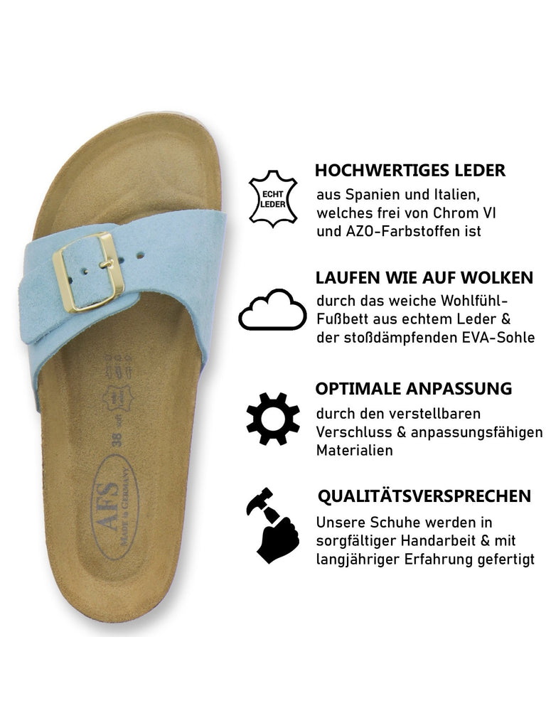 modische Pantoletten Damen hellblau