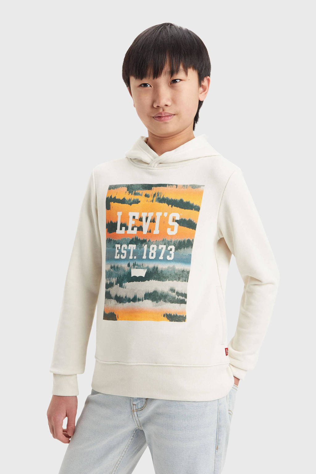 Levi's hoodie met printopdruk beige/multi