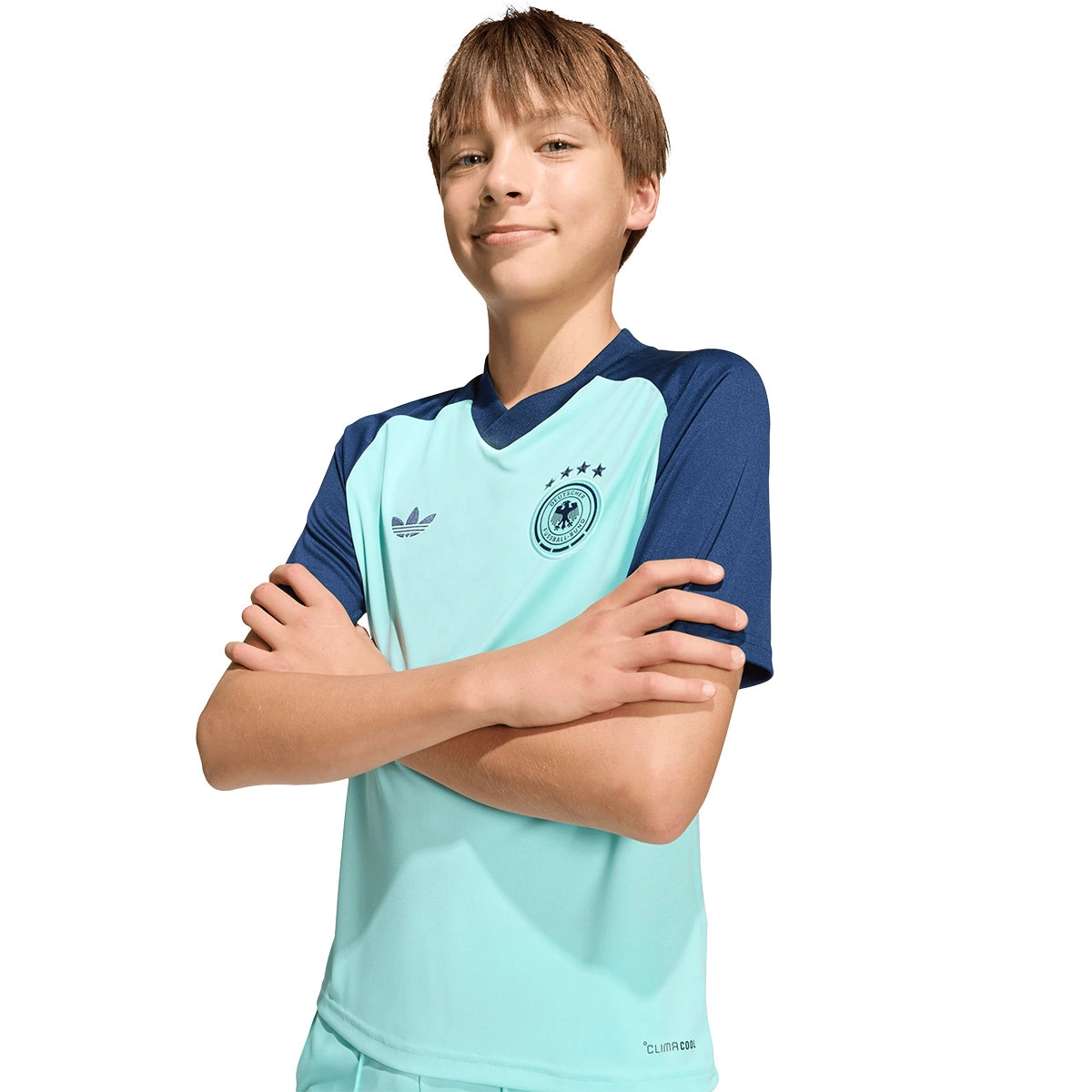 T-Shirt adidas Alemanha Pre-Match Away Mundial 2026 Criança