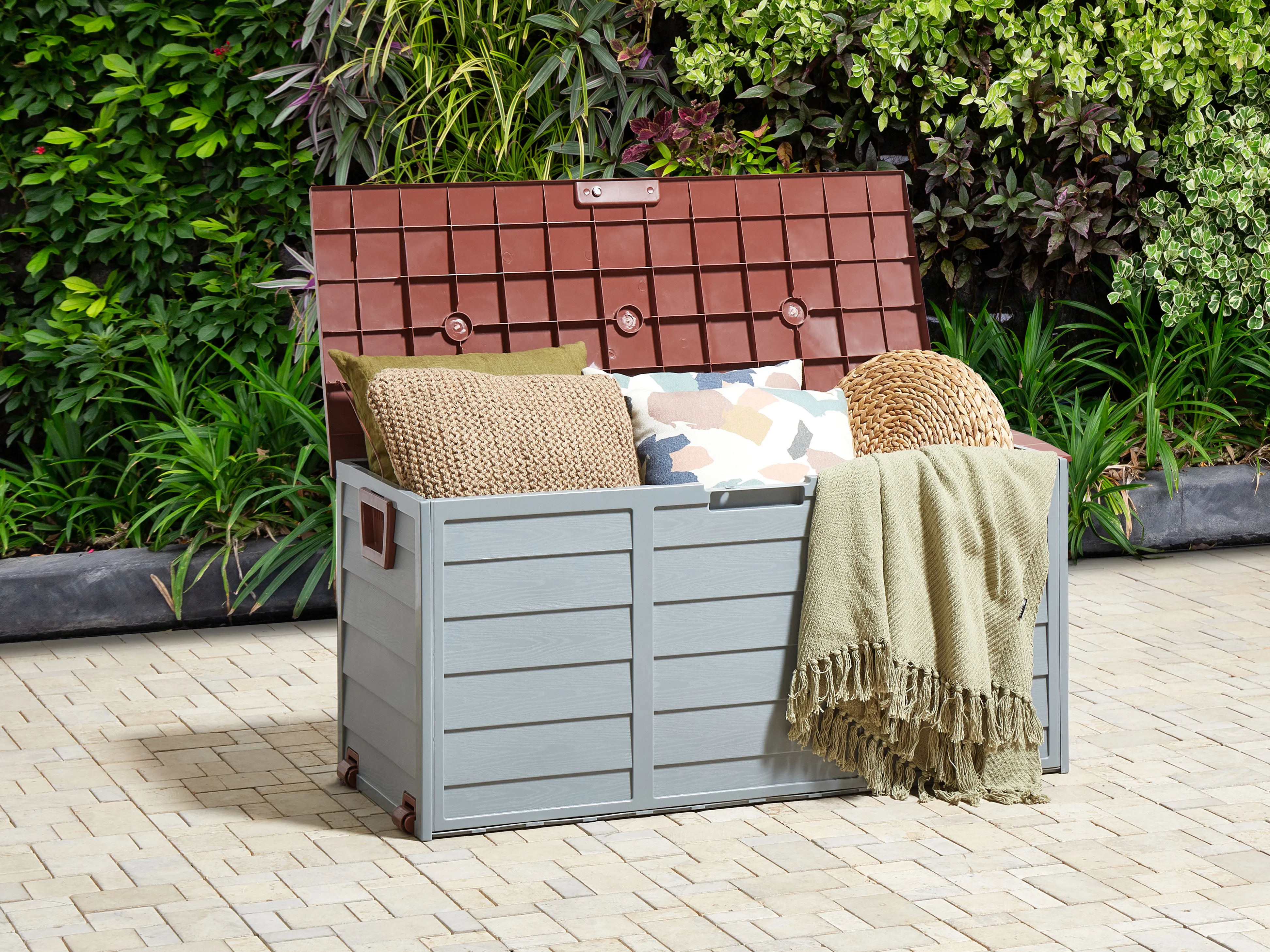 Kussenbox LOCARNO 112 cm 50 cm Bruin
