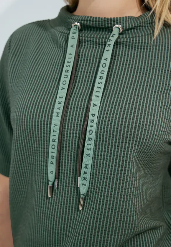 Seersucker T-Shirt - raw salvia green