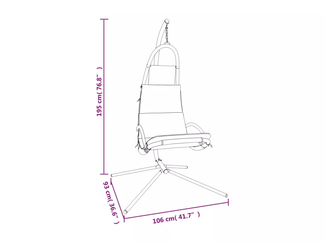 Chaise balançoire jardin coussin gris foncé tissu Oxford-acier