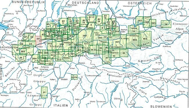 ALPENVEREIN - 3 4 LECHTALER ALPEN HEITERWAND 1 25 000