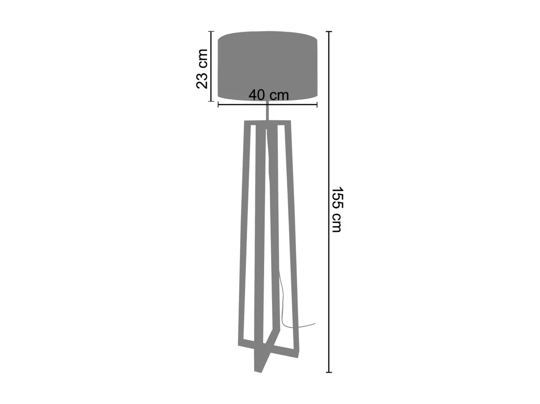 Lampadaire colonne bois naturel,vert 155 cm.