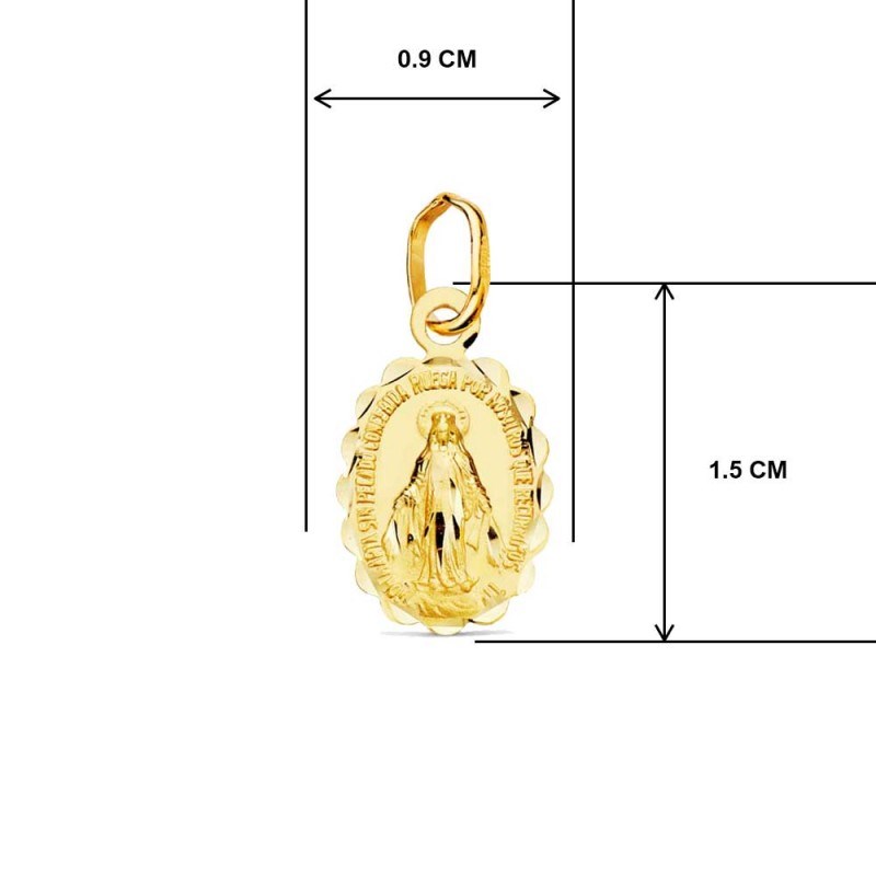 Collier - Médaille Vierge Miraculeuse Or Jaune - Chaîne Dorée