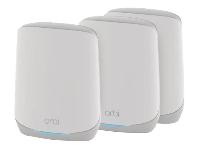 NETGEAR Orbi RBK763S - Wi-Fi-system - (router, 2 extendere) - op til 7500 sq.ft - mesh 1GbE - Wi-Fi 6 - Tri-Band