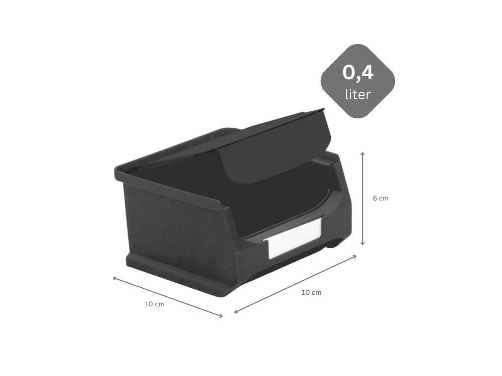 PROREGAL Value Pack 5 x Geleidende opbergdoos 1.0 met deksel HxBxD 6 x 10 x 10 cm 0,4 liter ESD-opslagcontainer Opbergdoos
