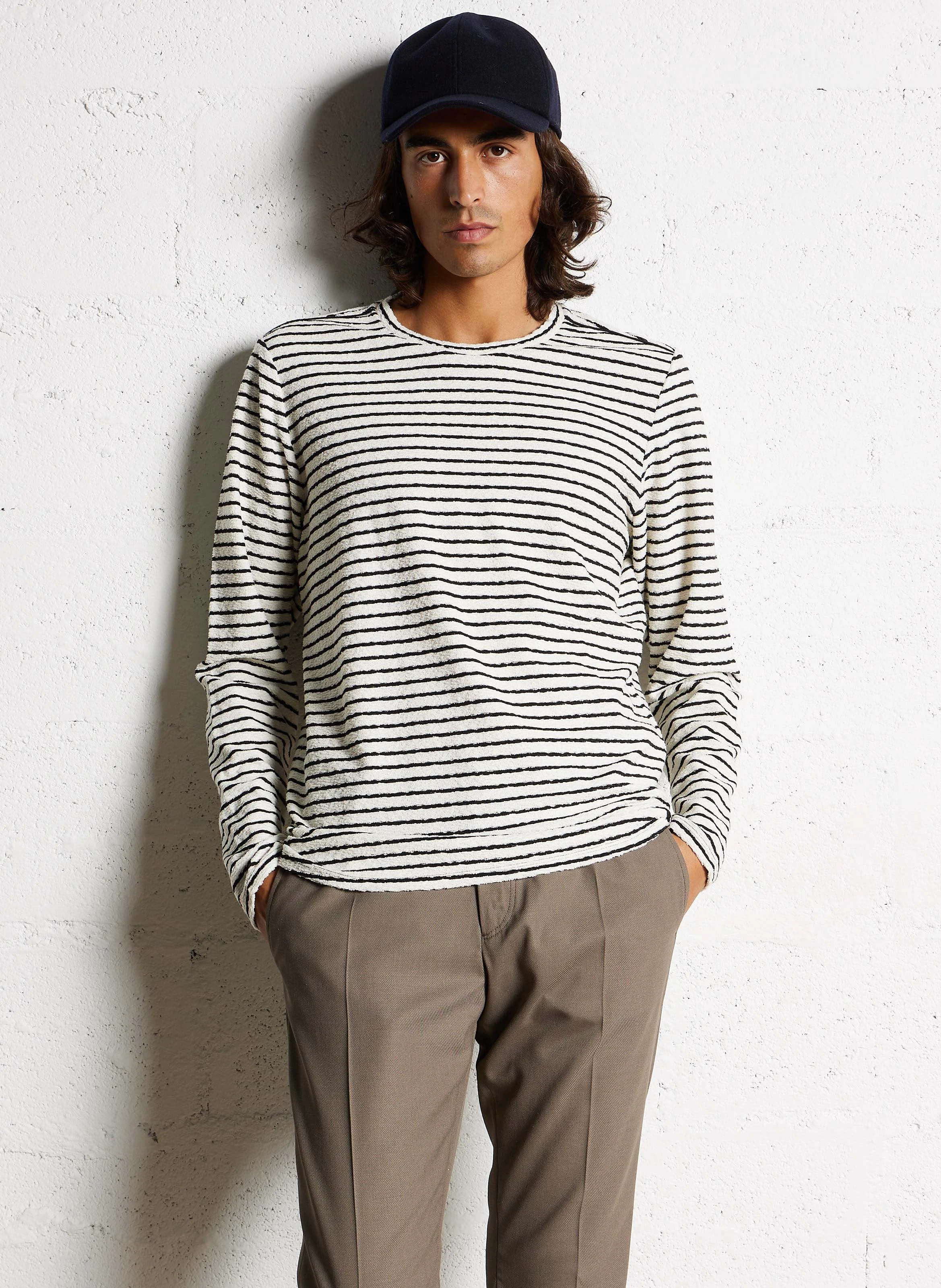 Tee-shirt droit col rond en coton mélangé | Blanc