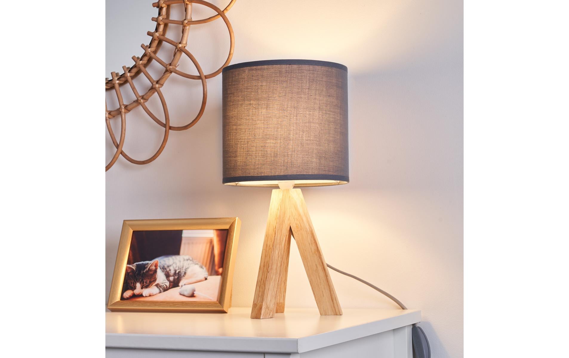 Tischleuchte Woody Love 1x E14 Grau/HolzTischleuchte, Grau/Holz