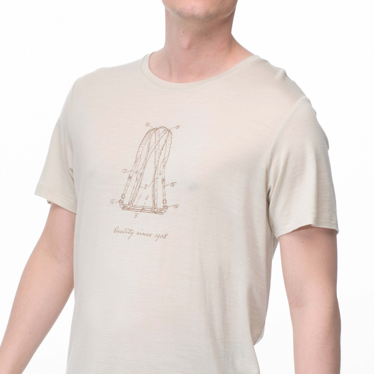 Graphic Wool Tee Herre Chalk Sand