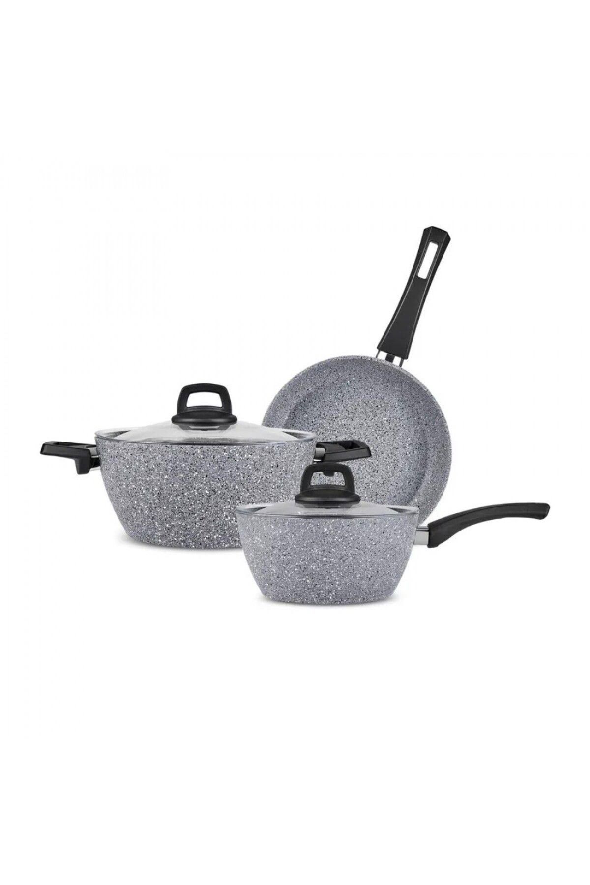 Karaca Gris Biogranite 5-Piece Induction Cookware Set
