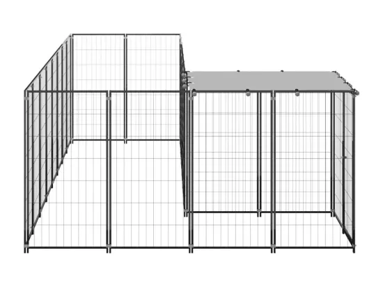 Chenil extérieur cage enclos noire 220 x 440 x 110 cm 02_0000548