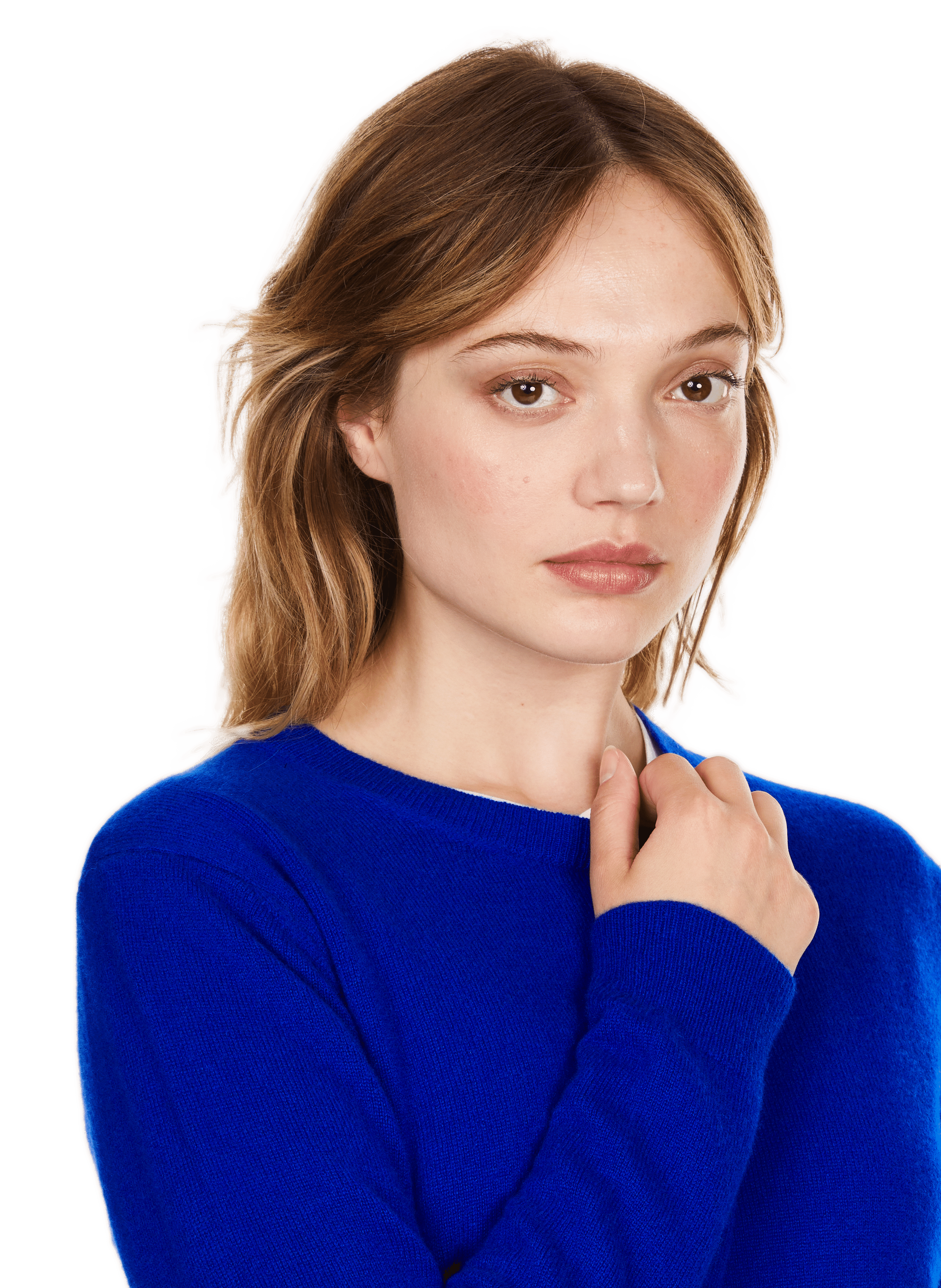 SEVENE - Pull col V en cachemire | Bleu