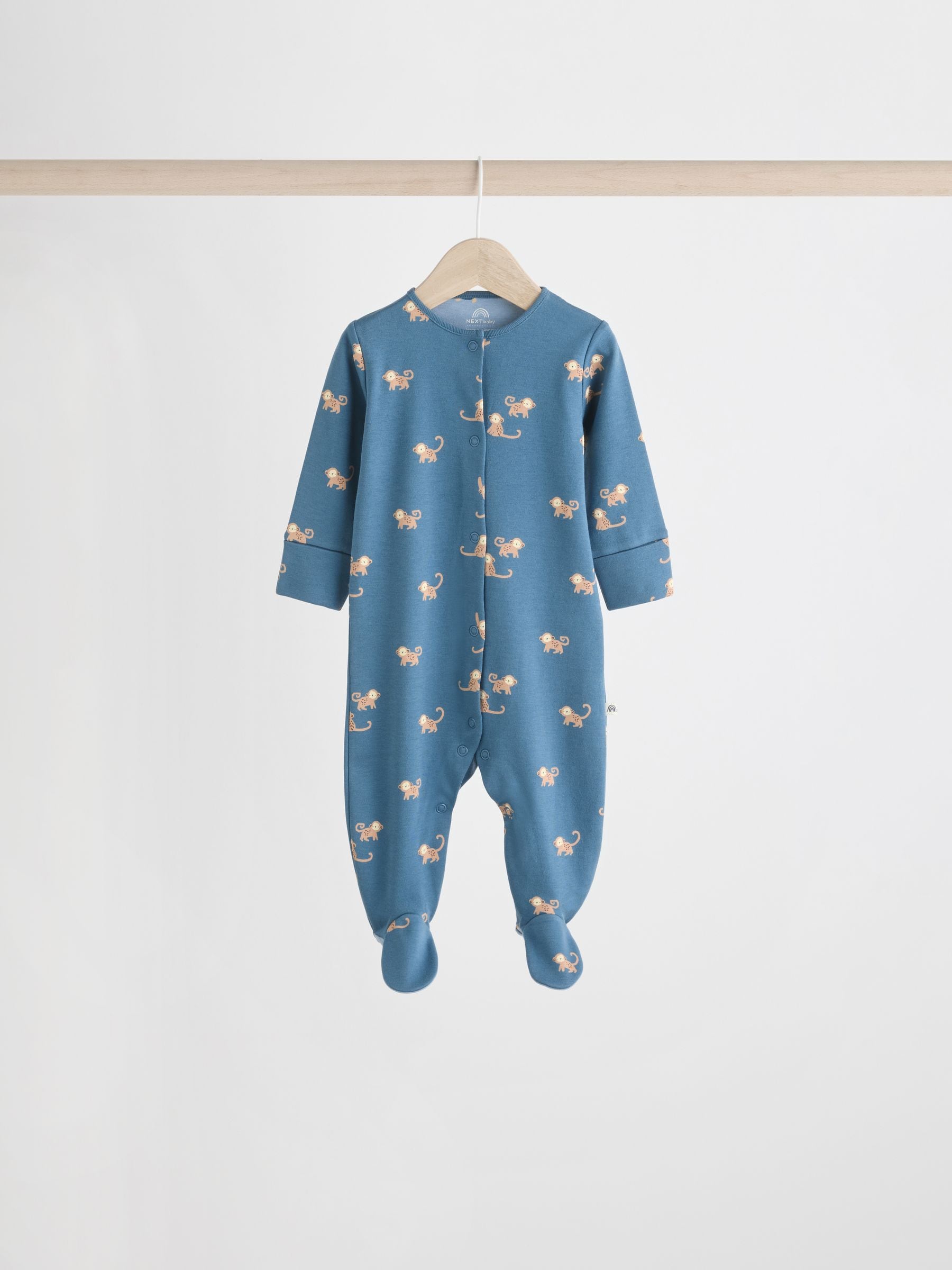 Blauwgroen - Set van 5 baby-pyjama's met patroon (0-2jr)