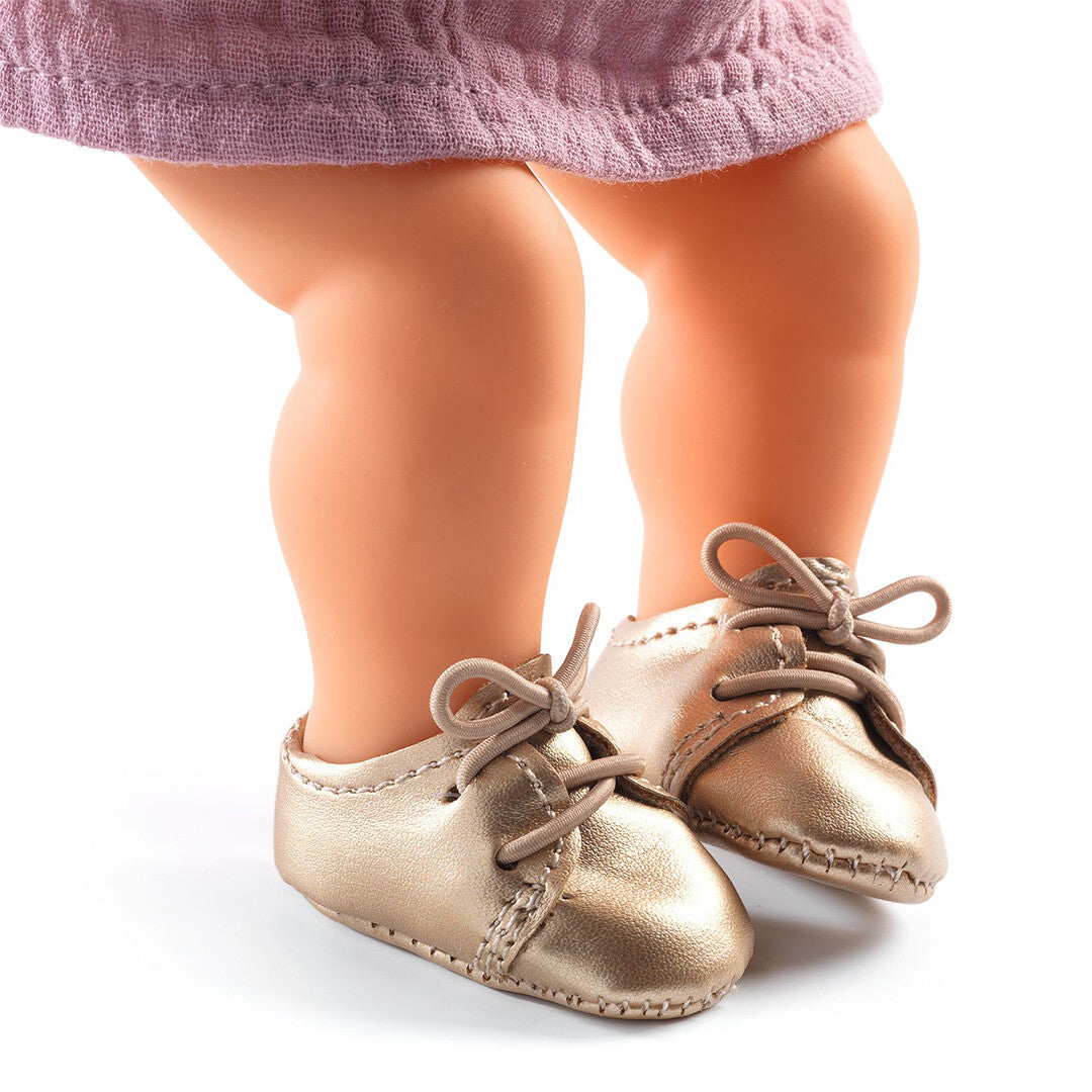 Djeco poppenschoenen pomea - goud - 32 cm