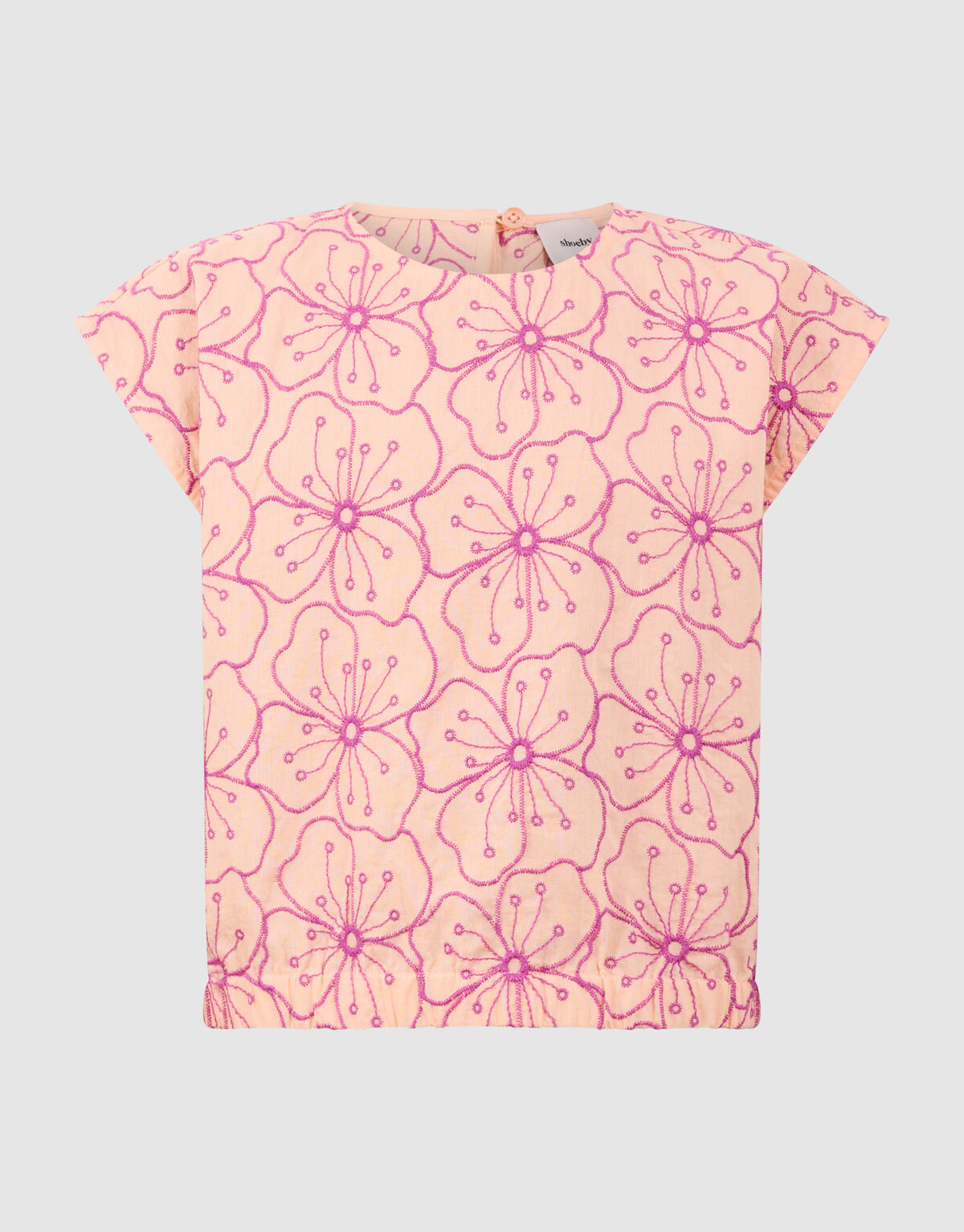 Flower Embroidery Blouse Lichtoranje