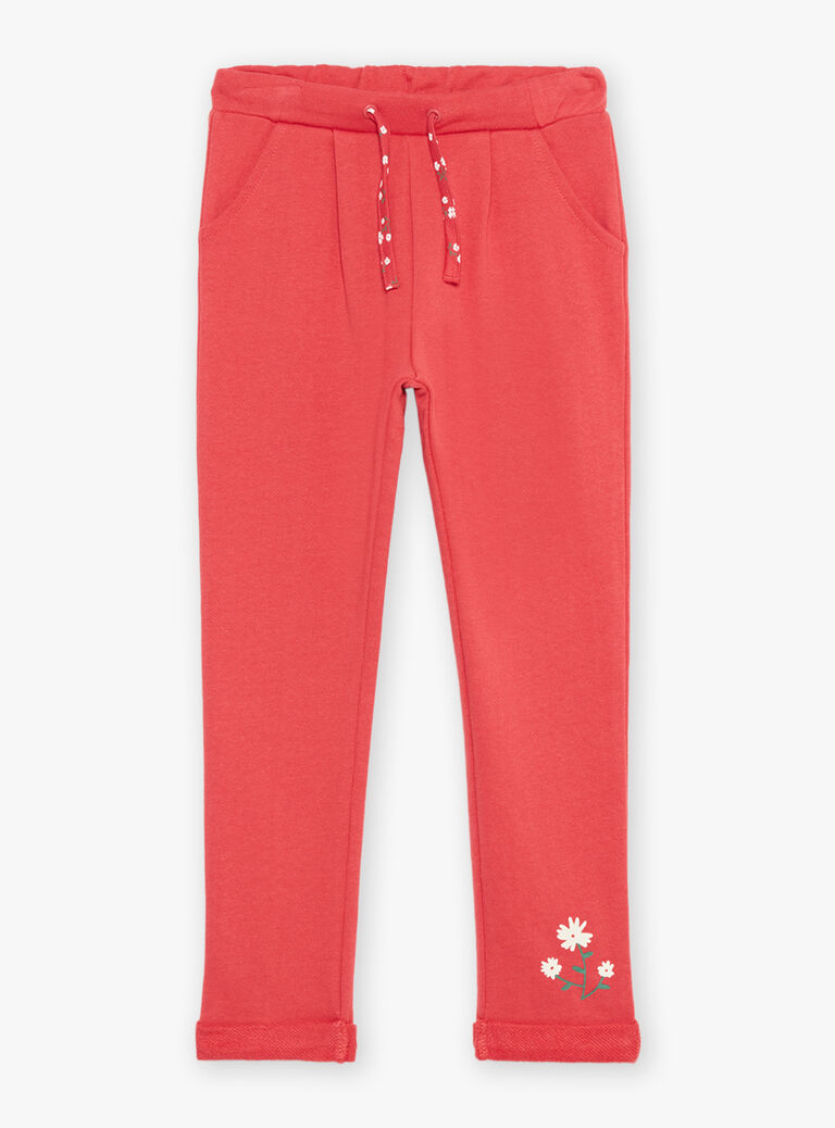 Jogging rouge à fleur