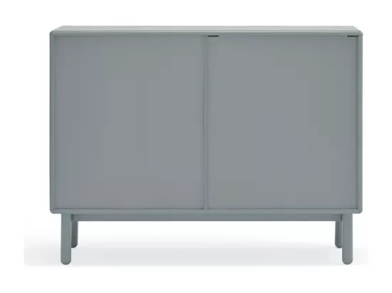 Corvo - Commode 7 tiroirs 1 niche en bois L120xH90cm : Couleur - Gris clair