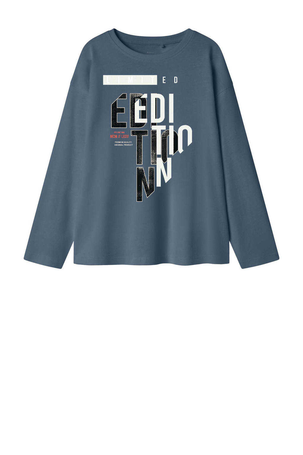 NAME IT longsleeve NKMVICTOR met printopdruk middenblauw