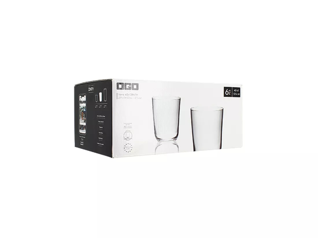 Ogo Living - Boite De 6 Chopes Zenith En Cristallin 45cl Forme Basse