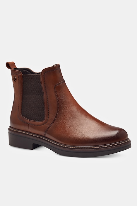 Tamaris Leder-Chelseaboots, Zipper, Wechselfußbett