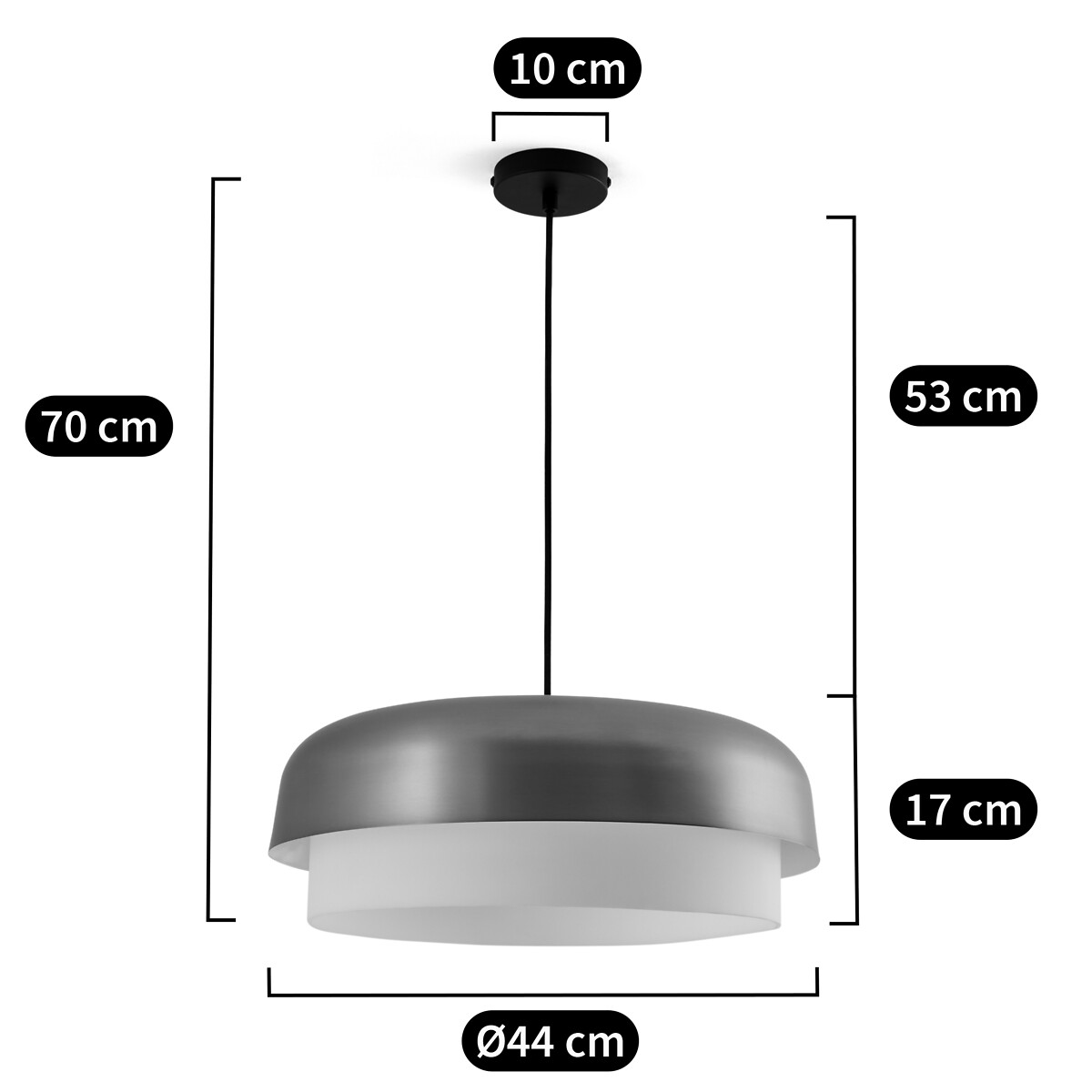 AM.PM<br>Luminária pendente metálica com acabamento em mocha, Clepsos