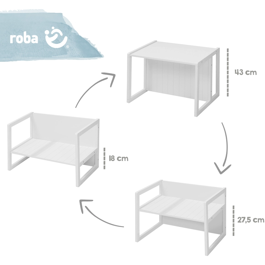 roba SitzbankTisch 2-in-1, weiß