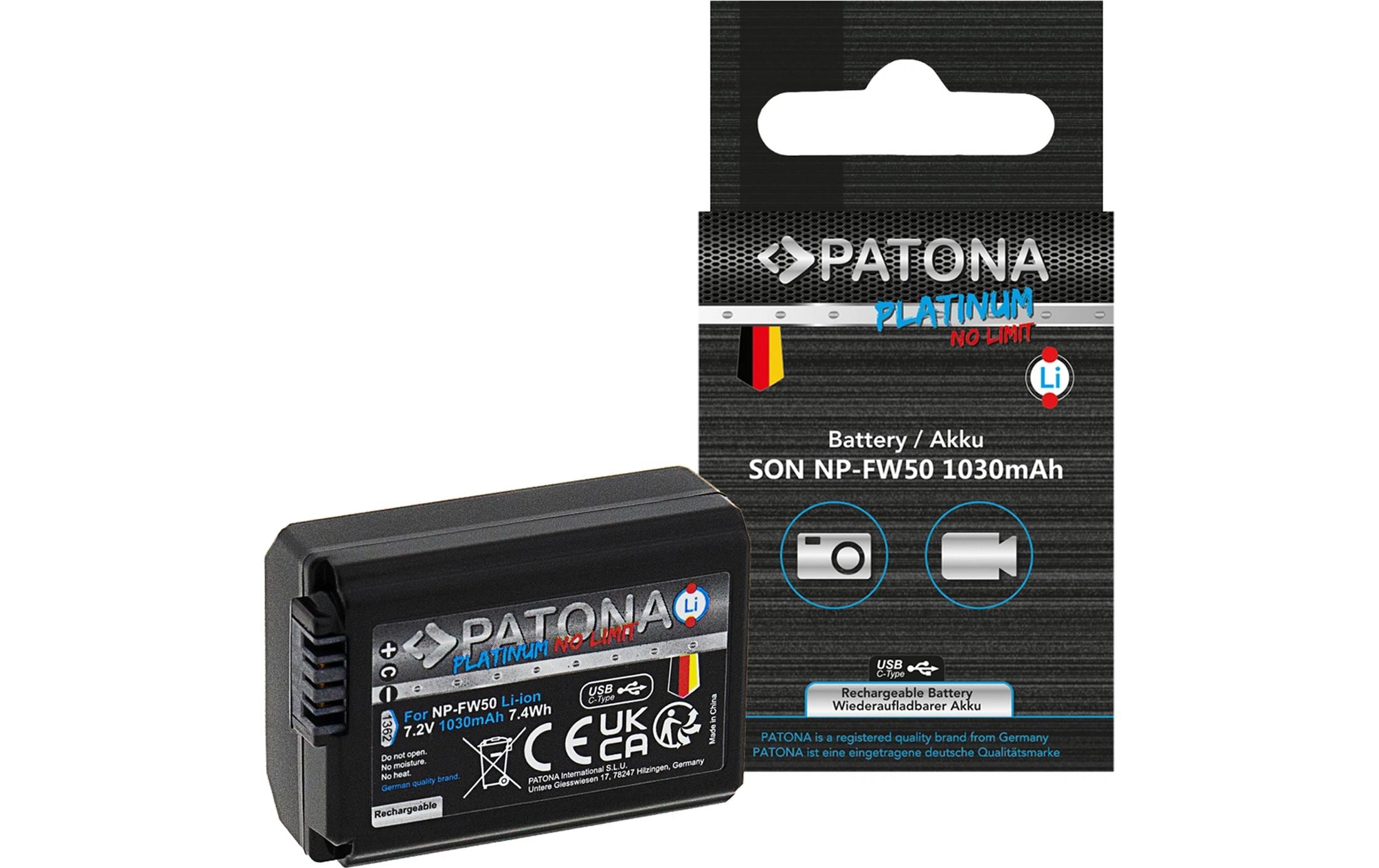 Digitalkamera-Akku Platinum Akku für Sony NP-FW50 NEX.3Platinum Batteriesatz für Sony