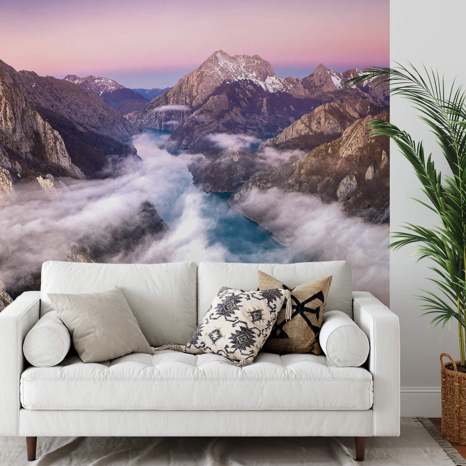 Fototapete DESIGNWALLS 2.0 - braun-blau - Berge - 2,6 Meter