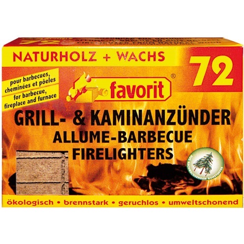 Allume feu - barbecue - bois compressé - lot de 72