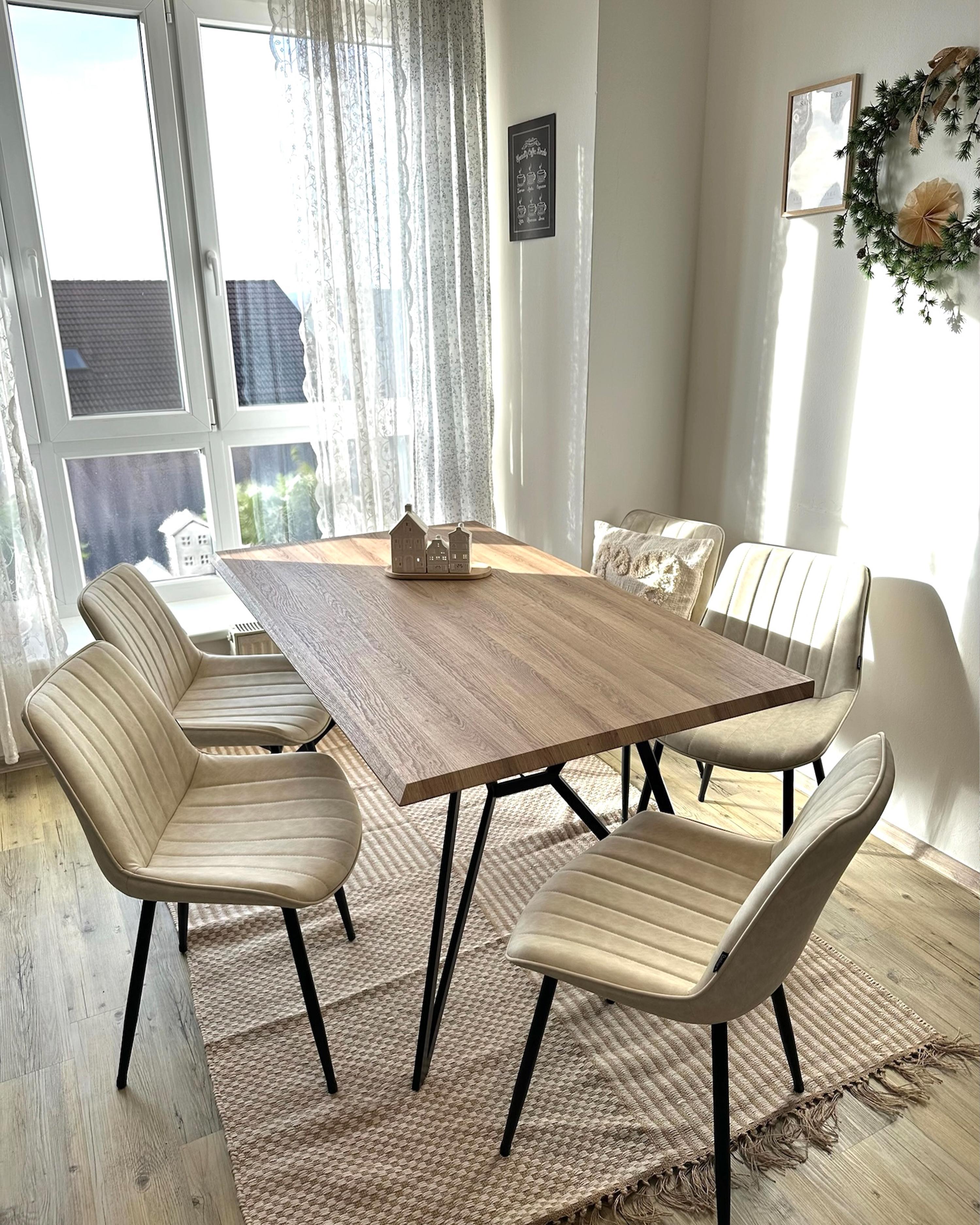 Set van 2 eetkamerstoelen DUBROVNIK Kunstleer Lichtbeige