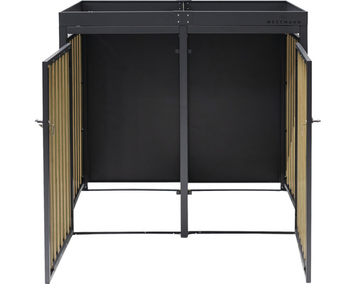 WESTMANN opbergbox inclusief twee plantenbakken, 134 x 84 x 125 cm, antraciet houtlook