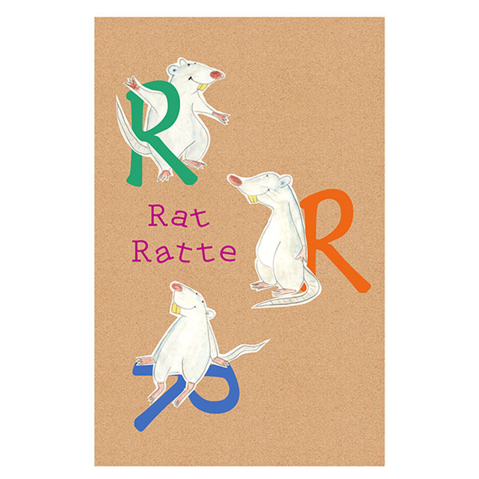 Wandbild ABC ANIMAL R - bunt - 50x70 cm